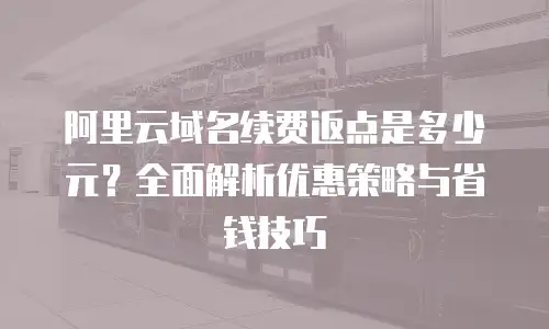 阿里云域名续费返点是多少元？全面解析优惠策略与省钱技巧