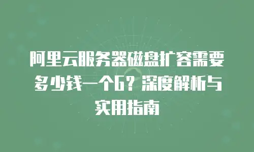 阿里云服务器磁盘扩容需要多少钱一个G？深度解析与实用指南