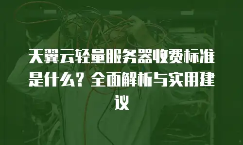 天翼云轻量服务器收费标准是什么？全面解析与实用建议