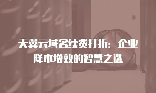 天翼云域名续费打折：企业降本增效的智慧之选