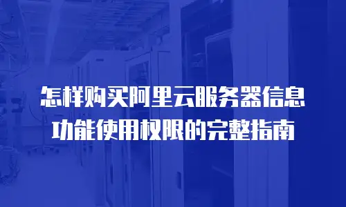 怎样购买阿里云服务器信息功能使用权限的完整指南