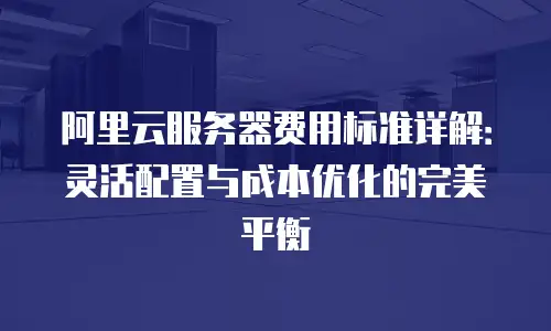 阿里云服务器费用标准详解：灵活配置与成本优化的完美平衡
