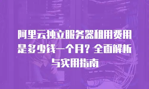 阿里云独立服务器租用费用是多少钱一个月？全面解析与实用指南