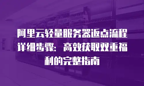 阿里云轻量服务器返点流程详细步骤：高效获取双重福利的完整指南