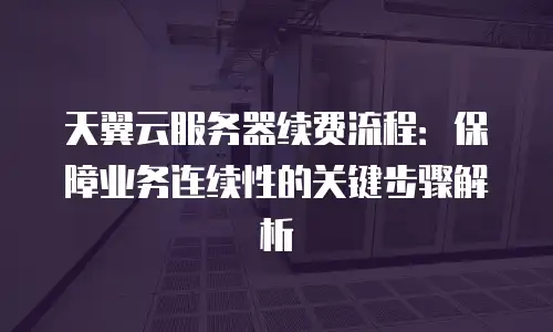 天翼云服务器续费流程：保障业务连续性的关键步骤解析
