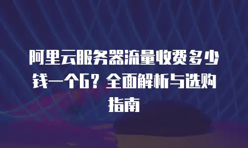 阿里云服务器流量收费多少钱一个G？全面解析与选购指南