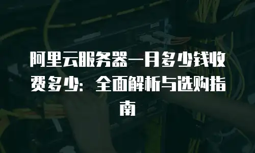 阿里云服务器一月多少钱收费多少：全面解析与选购指南