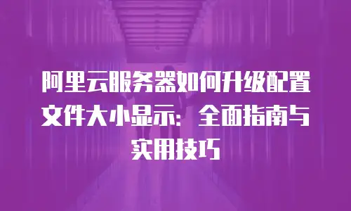 阿里云服务器如何升级配置文件大小显示：全面指南与实用技巧
