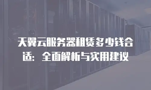 天翼云服务器租赁多少钱合适：全面解析与实用建议