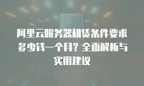 阿里云服务器租赁条件要求多少钱一个月？全面解析与实用建议