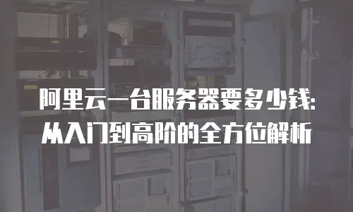 阿里云一台服务器要多少钱：从入门到高阶的全方位解析