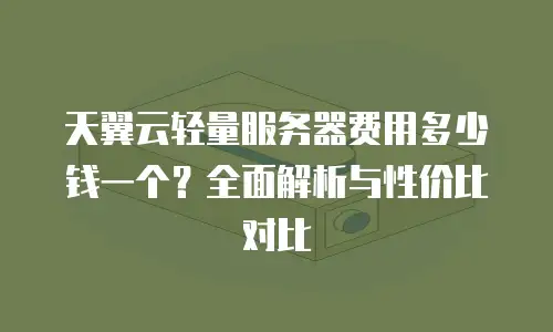 天翼云轻量服务器费用多少钱一个？全面解析与性价比对比