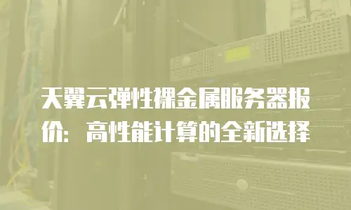 天翼云弹性裸金属服务器报价：高性能计算的全新选择