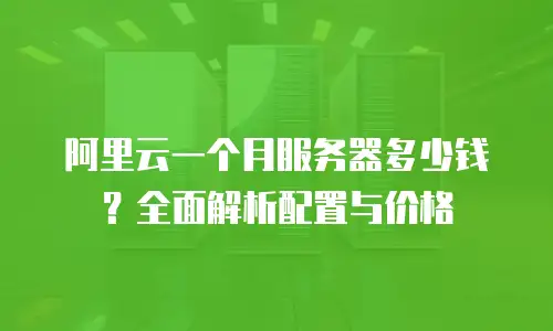 阿里云一个月服务器多少钱？全面解析配置与价格