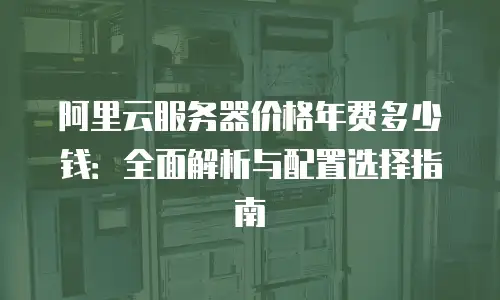 阿里云服务器价格年费多少钱：全面解析与配置选择指南