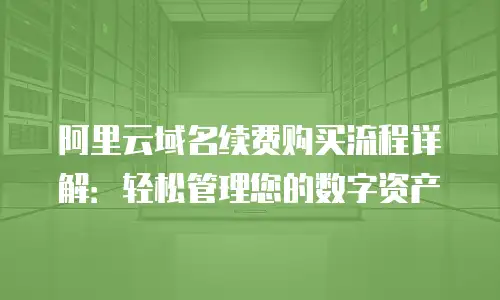 阿里云域名续费购买流程详解：轻松管理您的数字资产
