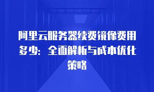 阿里云服务器续费镜像费用多少：全面解析与成本优化策略