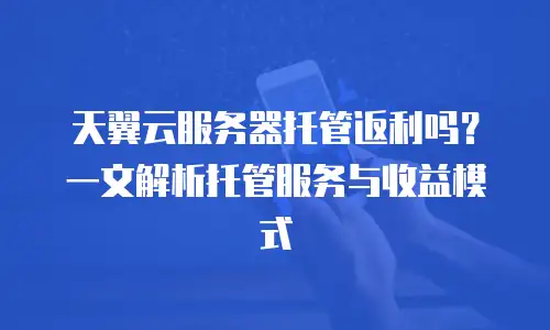 天翼云服务器托管返利吗？一文解析托管服务与收益模式