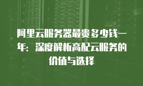 阿里云服务器最贵多少钱一年：深度解析高配云服务的价值与选择