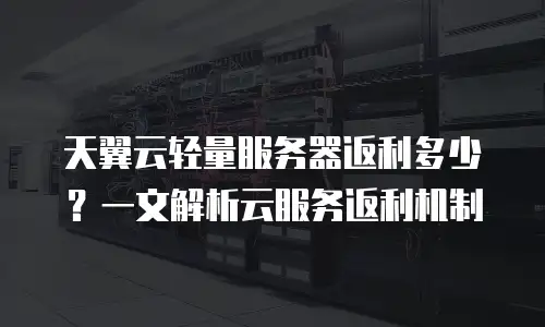 天翼云轻量服务器返利多少？一文解析云服务返利机制