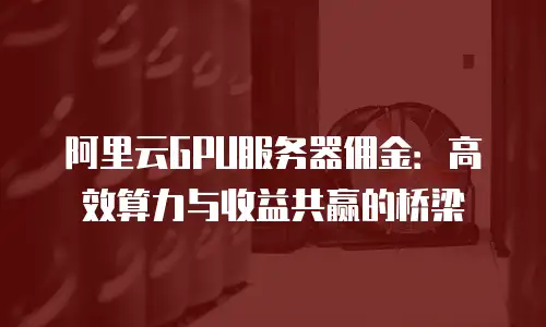 阿里云GPU服务器佣金：高效算力与收益共赢的桥梁