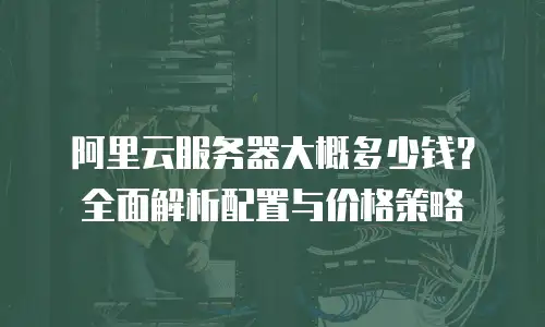 阿里云服务器大概多少钱？全面解析配置与价格策略