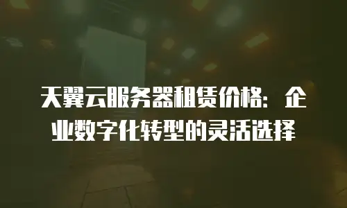 天翼云服务器租赁价格：企业数字化转型的灵活选择