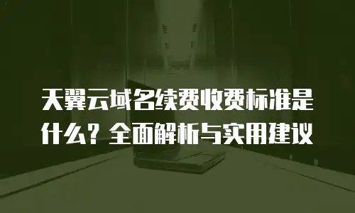 天翼云域名续费收费标准是什么？全面解析与实用建议