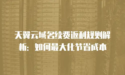 天翼云域名续费返利规则解析：如何最大化节省成本