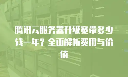 腾讯云服务器升级宽带多少钱一年？全面解析费用与价值