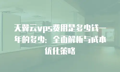 天翼云vps费用是多少钱一年的多少：全面解析与成本优化策略