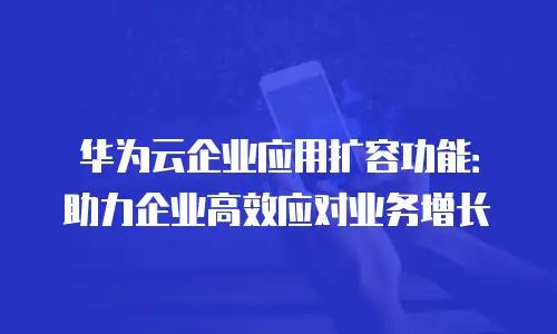 华为云企业应用扩容功能：助力企业高效应对业务增长