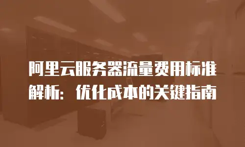 阿里云服务器流量费用标准解析：优化成本的关键指南