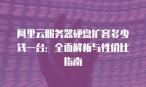 阿里云服务器硬盘扩容多少钱一台：全面解析与性价比指南