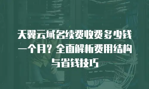 天翼云域名续费收费多少钱一个月？全面解析费用结构与省钱技巧