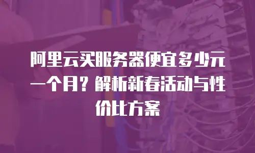 阿里云买服务器便宜多少元一个月？解析新春活动与性价比方案