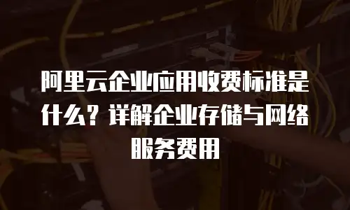 阿里云企业应用收费标准是什么？详解企业存储与网络服务费用