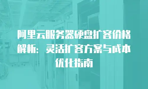 阿里云服务器硬盘扩容价格解析：灵活扩容方案与成本优化指南