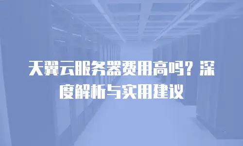 天翼云服务器费用高吗？深度解析与实用建议