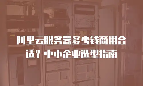 阿里云服务器多少钱商用合适？中小企业选型指南