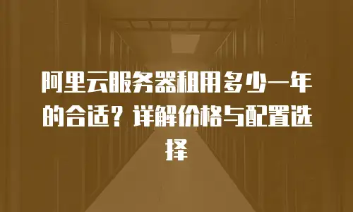 阿里云服务器租用多少一年的合适？详解价格与配置选择