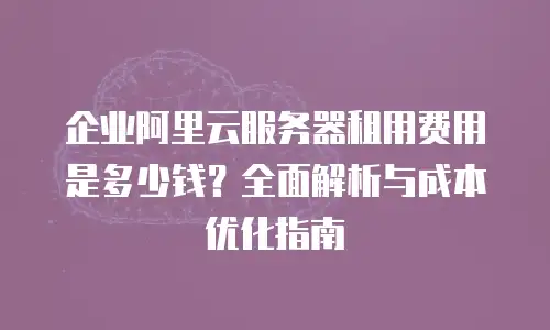 企业阿里云服务器租用费用是多少钱？全面解析与成本优化指南