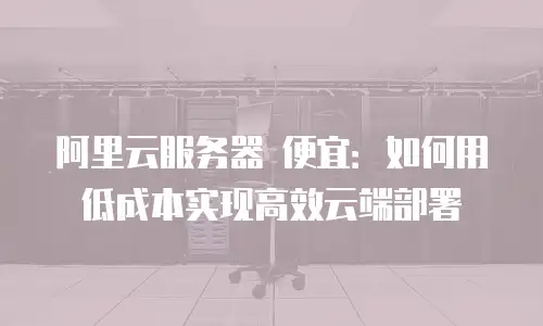阿里云服务器 便宜：如何用低成本实现高效云端部署