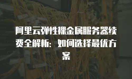 阿里云弹性裸金属服务器续费全解析：如何选择最优方案
