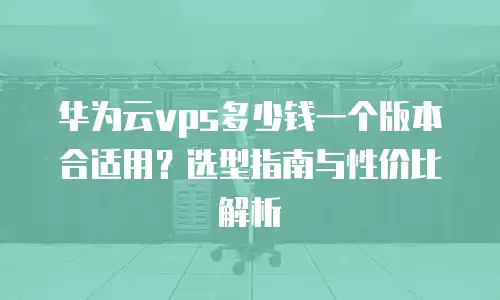 华为云vps多少钱一个版本合适用？选型指南与性价比解析