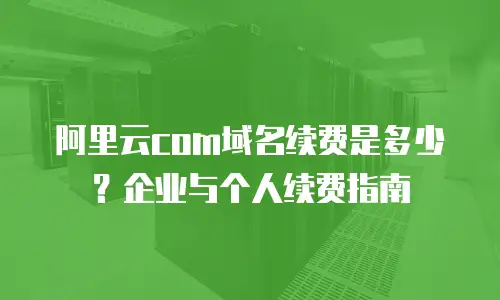 阿里云com域名续费是多少？企业与个人续费指南