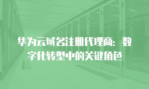 华为云域名注册代理商：数字化转型中的关键角色