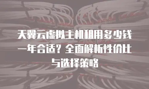 天翼云虚拟主机租用多少钱一年合适？全面解析性价比与选择策略