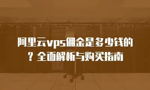 阿里云vps佣金是多少钱的？全面解析与购买指南