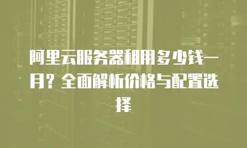 阿里云服务器租用多少钱一月？全面解析价格与配置选择